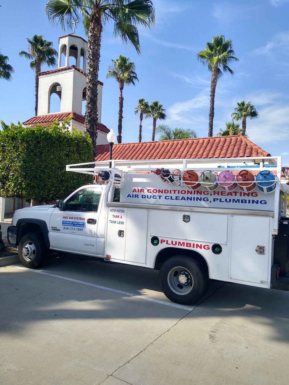 HMC Air Systems truck at ST.Maurice Coptic Orthodox Church